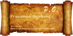 Prazsenka Ovidiusz névjegykártya